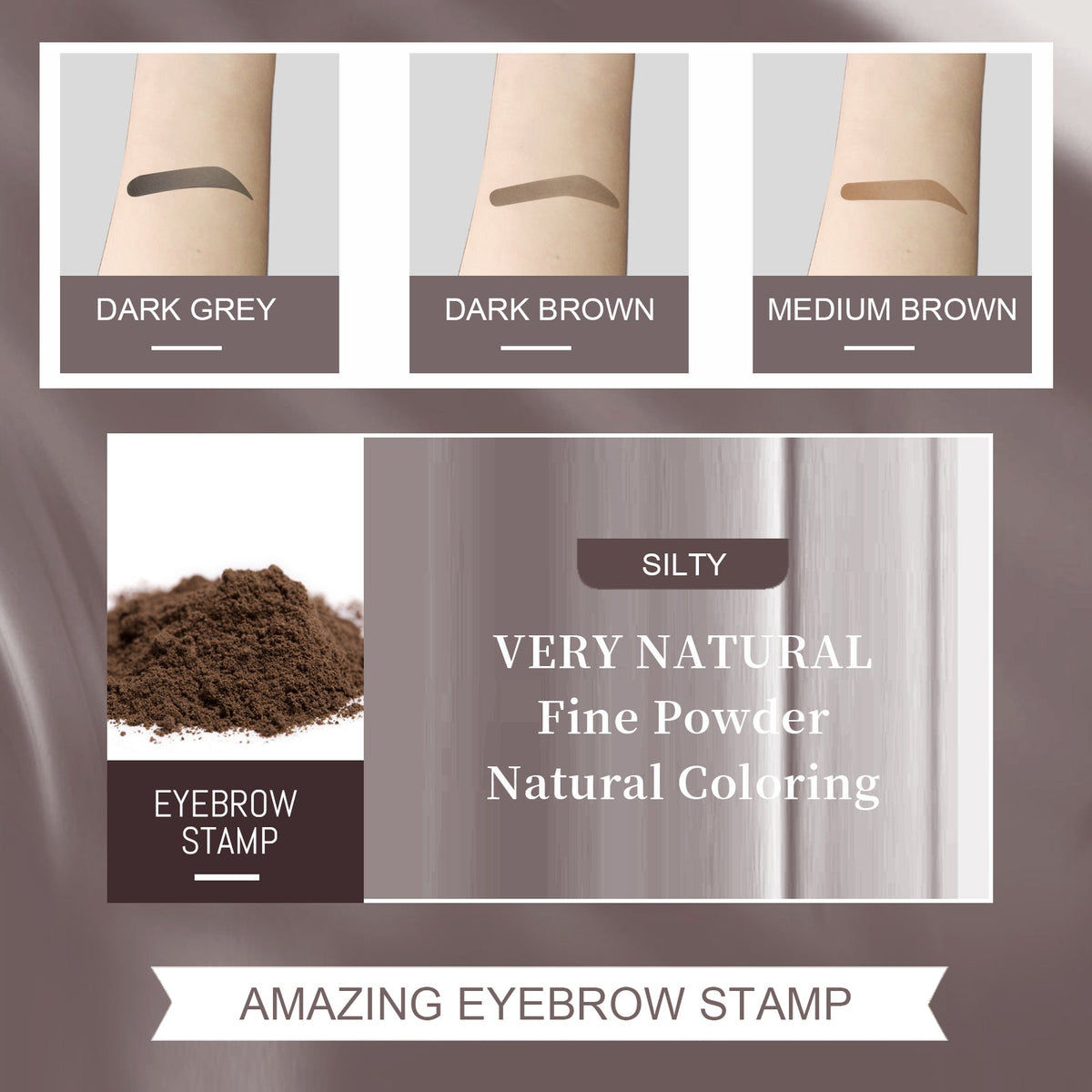 Eyebrow Print Powder 2g Medium Brown Set 1Box Tri Light Beauty
