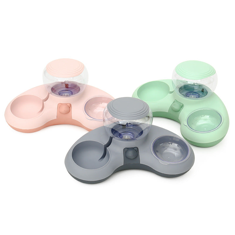 Crescent Automatic Drinking Water And Feeding Double Bowl Pets Fashion