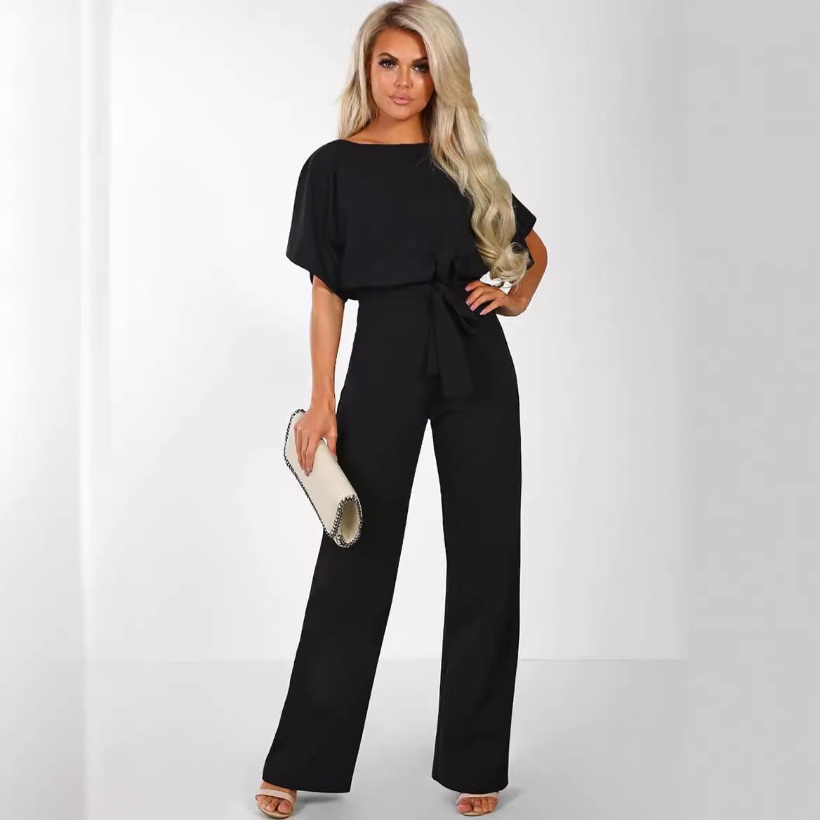 Body E Pagliaccetti Donne Della Tuta Manica Corta Tutina Clubwear Dritto Gamba Della Tuta delle Donne Con La Cinghia Della Tuta Body E Pagliaccetti LadyShow.Store