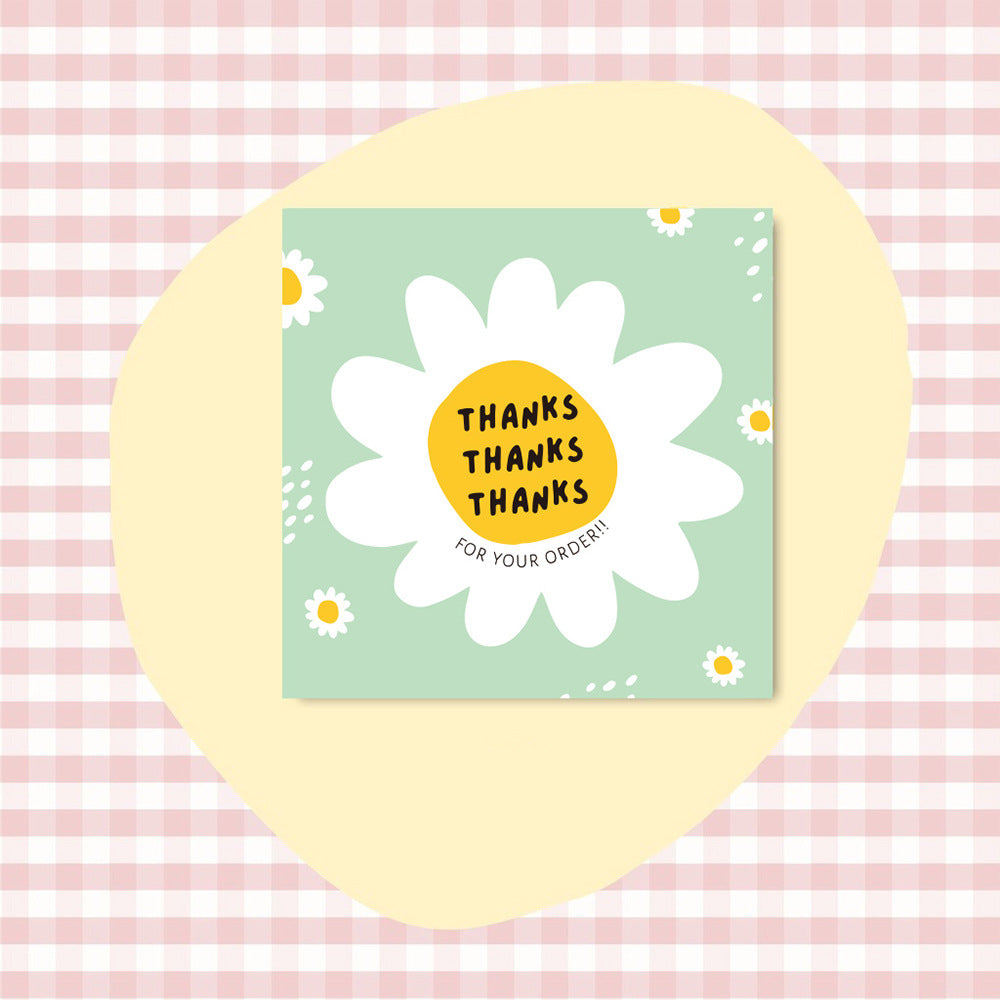 50 PcsPack Square Simple Thank-you Card Coated Paper Business Cards CJD