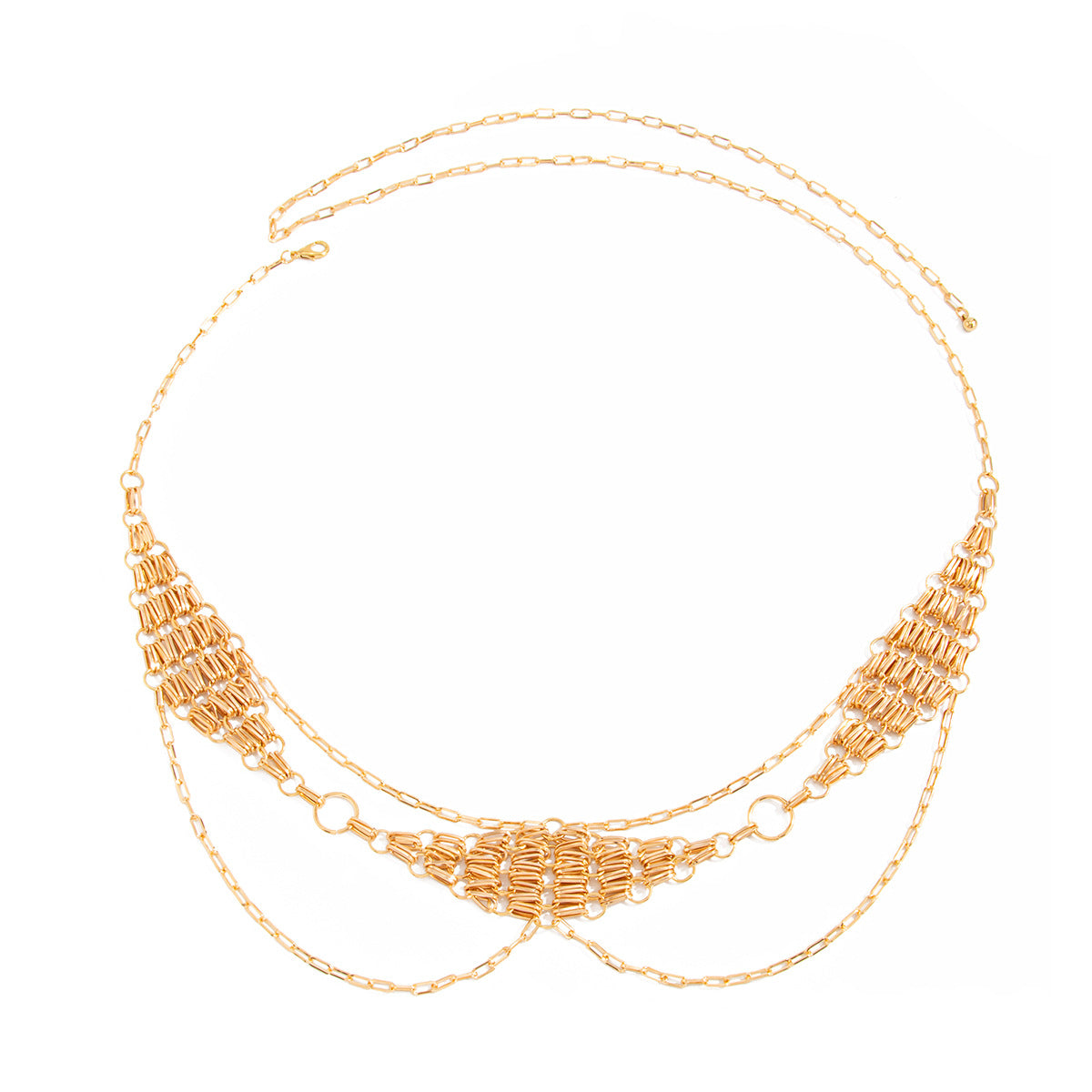 Retro Metal Diamond Woven Waist Chain NorixaFashion.com