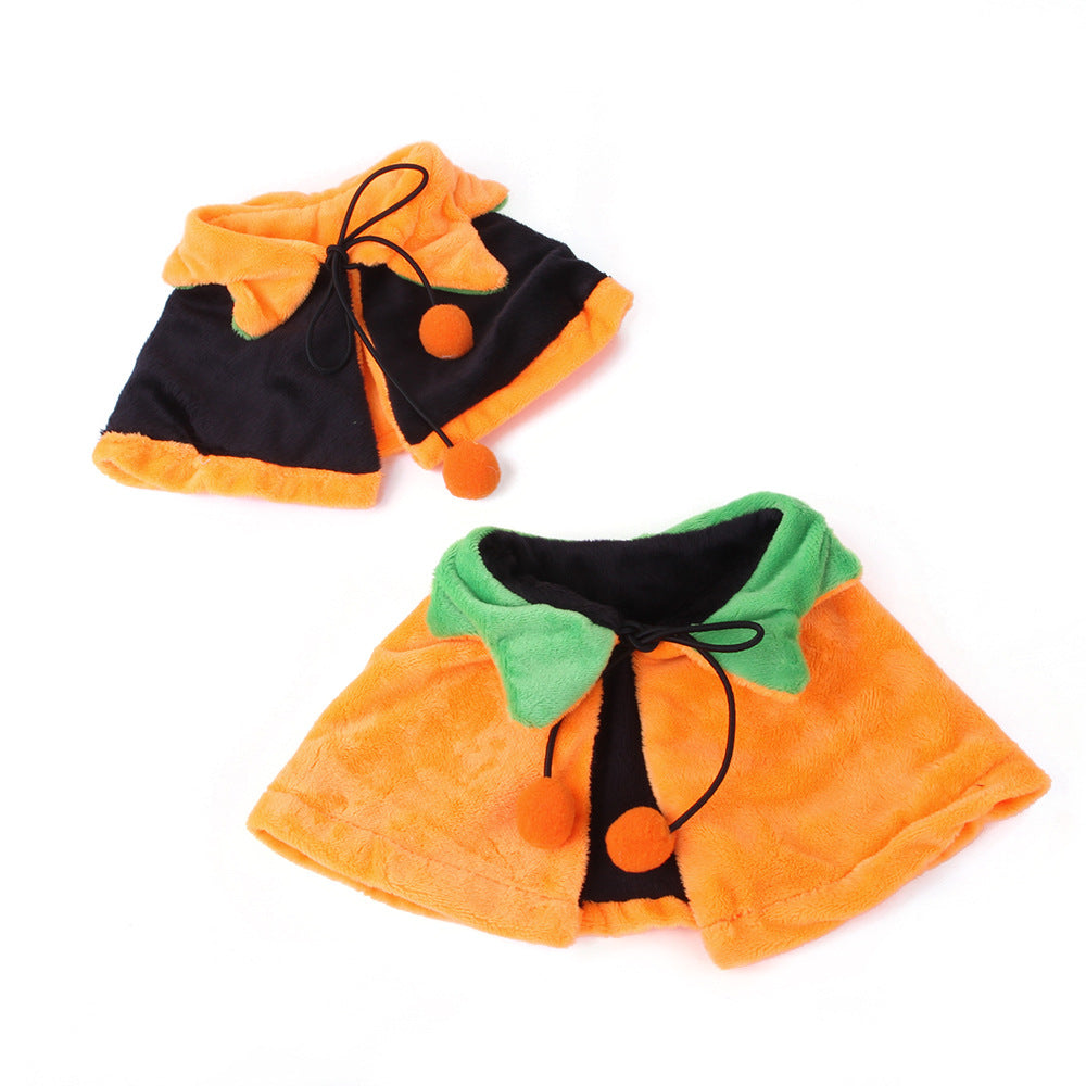 Halloween Pumpkin Double-sided Dog Cloak Cat Halloween Ornaments Pets Fashion