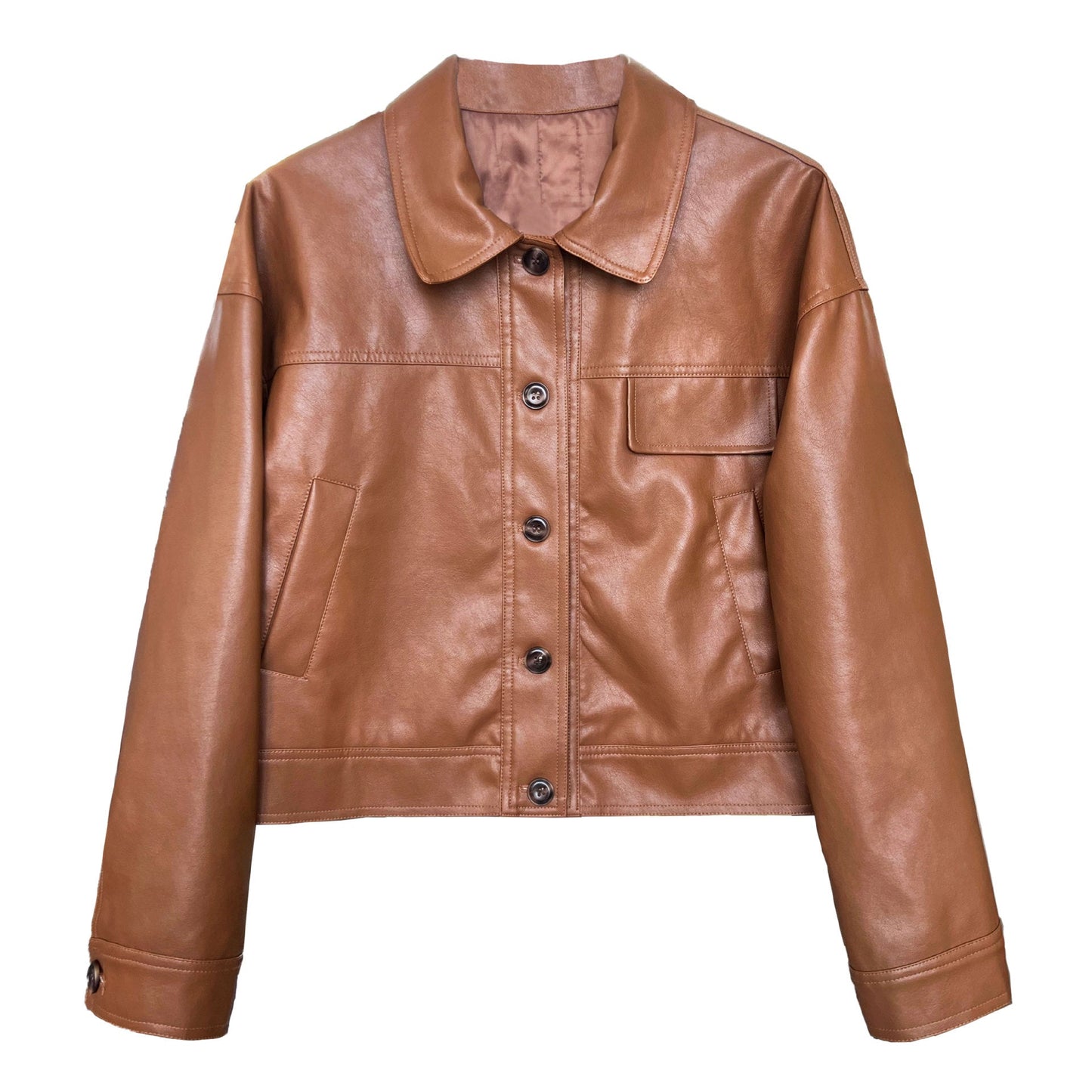Women's Fall Lapels Motorcycle Short Jacket LadyShow.Store