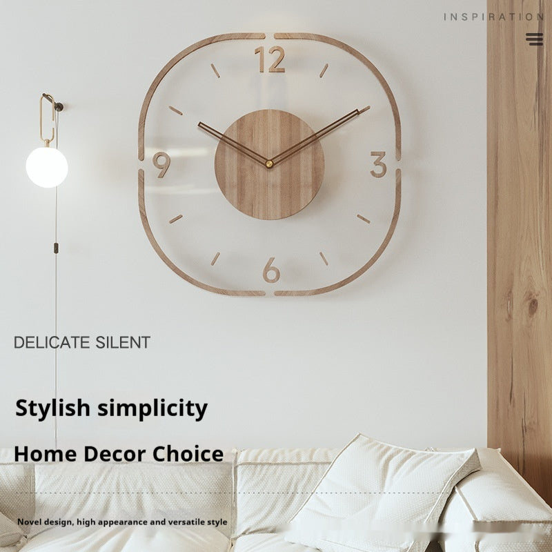 Creative Transparent Wooden Frame Wall Clock PearlNestDecor.com