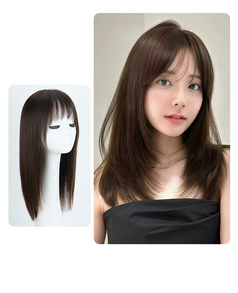 Women's Hand Woven Double Delivery Needle Wig Sheath Real Human Hair Silk Sleeve LadyShow.Store