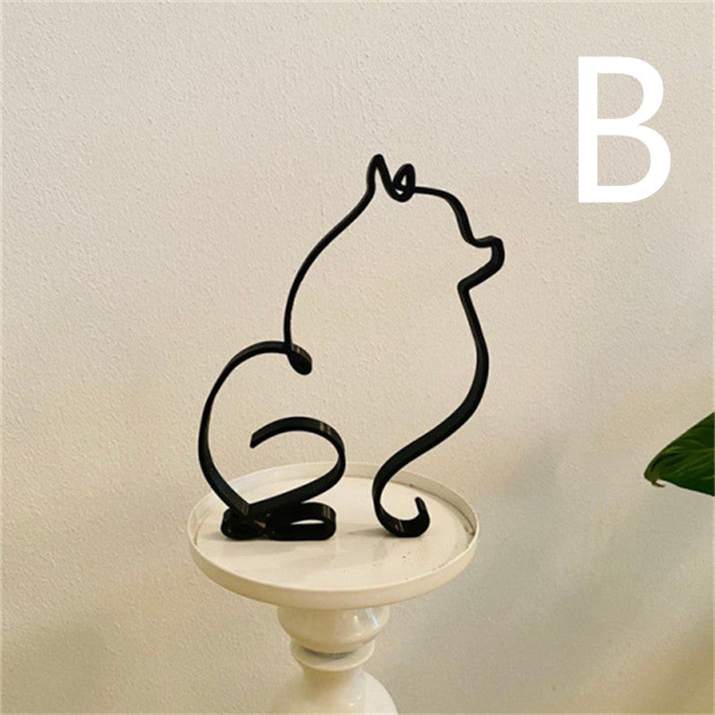 Simple Metal Dog Art Sculpture Decoration PearlNestDecor.com