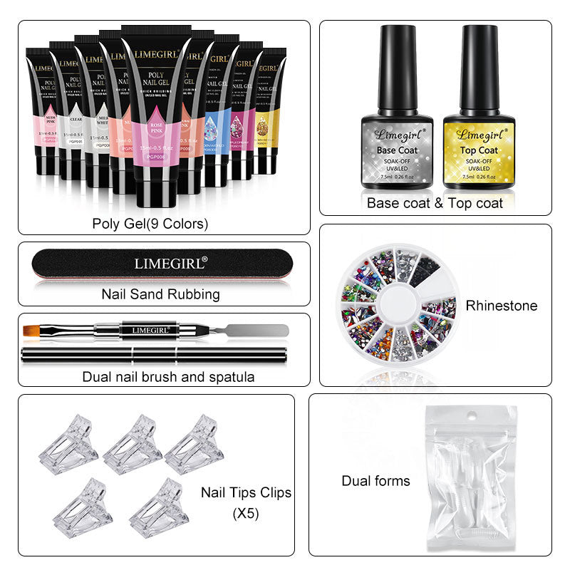 15ML Crystal Extension Ferrule Nail Tip Nail Beauty Tool Set LadyShow.Store