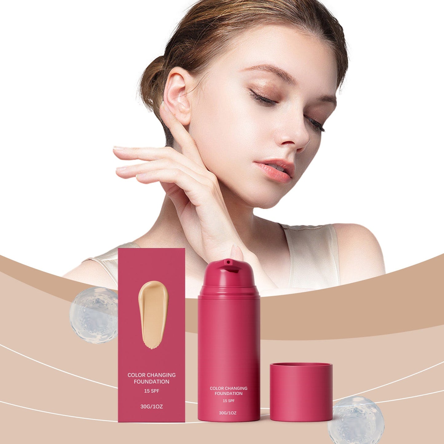 Thermo-responsive Color Adjusting Foundation Natural Shade Tri Light Beauty