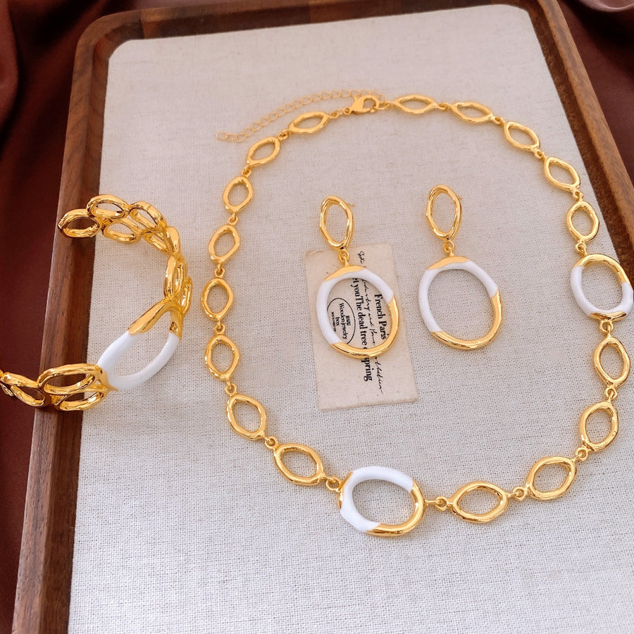 Hollow Bracelet Necklace And Earrings Suite LadyShow.Store