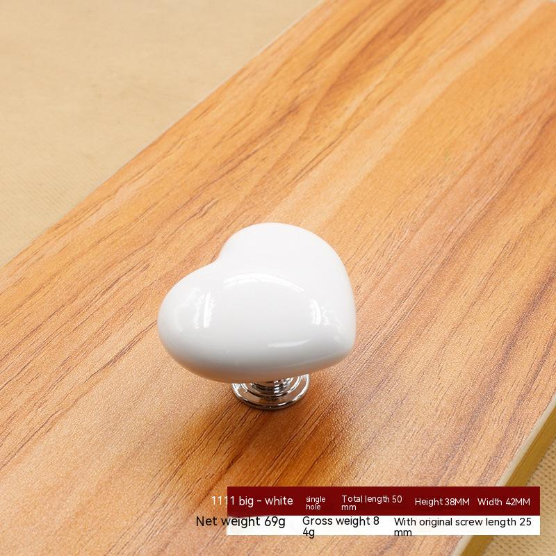 Wardrobe Drawer Cabinet Door Color Heart-shaped Ceramic Handle