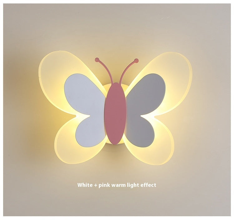 Butterfly Lamp Creative Cartoon Children Bedroom Wall Lamp PearlNestDecor.com