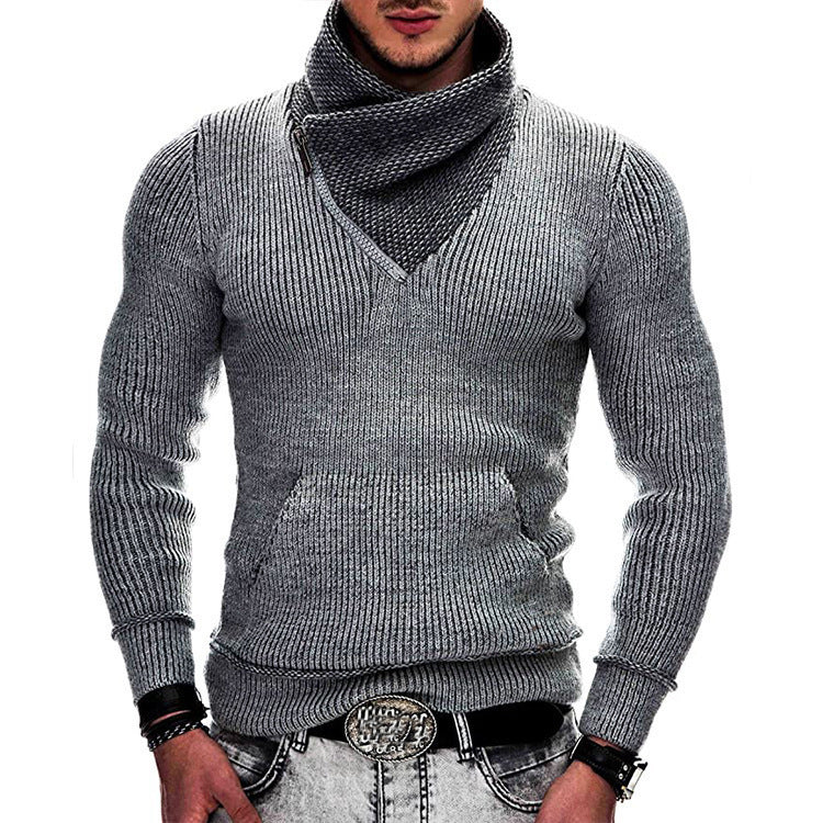 Fashion Pocket High Neck Slim Fit Sweater Knit Coat LadyShow.Store