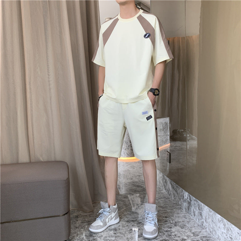 Men's Casual Korean T-Shirt and Shorts Suit Pi-Mart