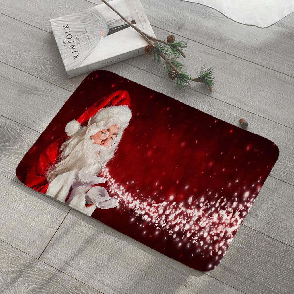 Santa Claus Flannel Absorbent Floor Mat