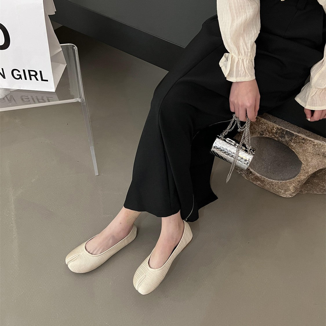 Flat Bottom Silver Single-layer Shoes Women LadyShow.Store