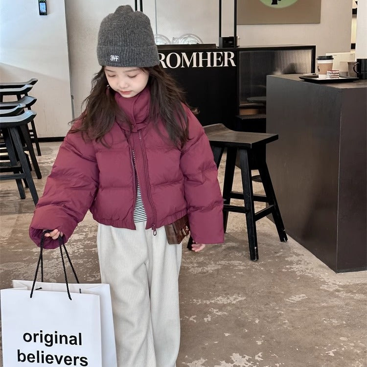 Korean Style Kids Down Jacket for Girls - Winter Warmth Pi-Mart