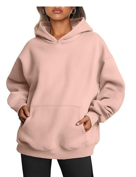 2026 New Arrival Womens Solid Color HoodieFashion Loose Casual Athletic Sweatshirt For Ladies NorixaFashion.com