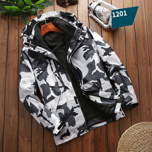 Men's Waterproof 3 in 1 Fleece Lined Outdoor Jacket Pi-Mart