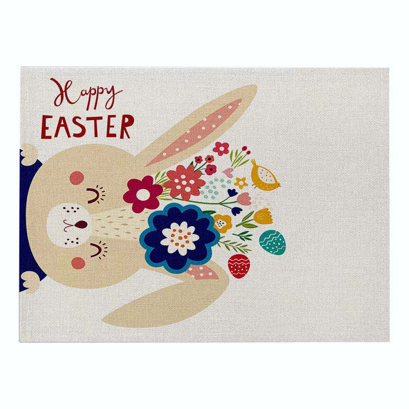 Home Cartoon Rabbit Kitchen Insulation Coaster Anti-scalding Cotton And Linen Western Placemat PearlNestDecor.com