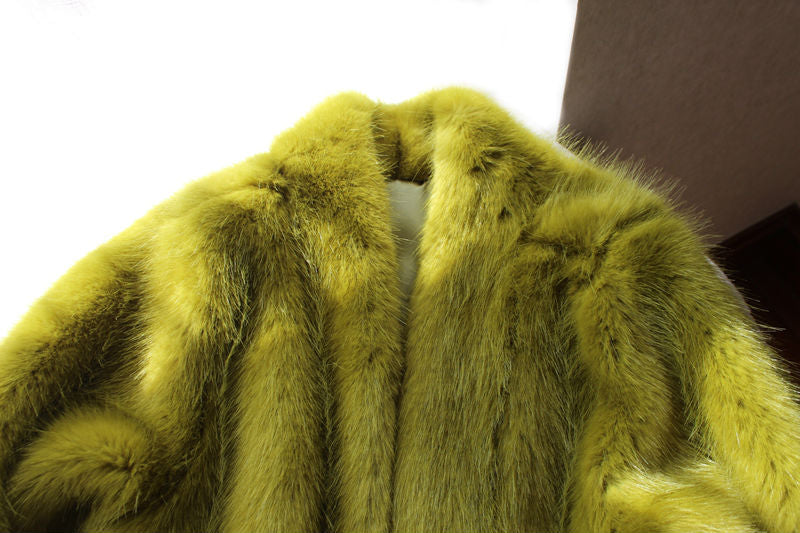 Loose Mid-length Mink Coat Furry Faux Fur Best YouTube Store