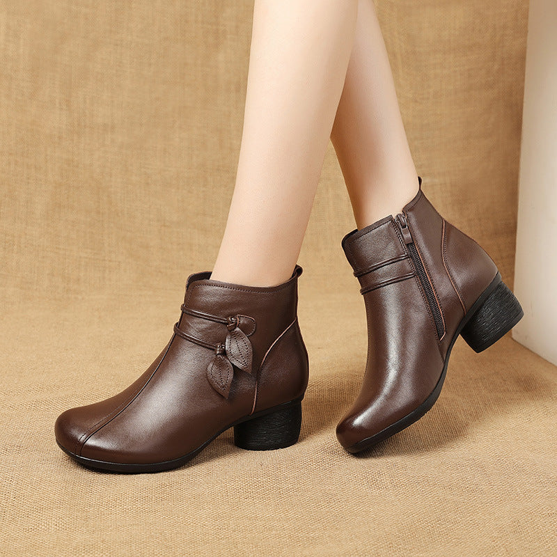 Women's Thick Heel Plush Warm Boots LadyShow.Store