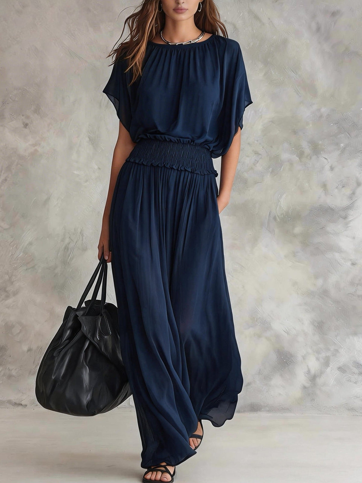 2026 Summer European Style Slim Waist Elegant And Precise Long Dress Set NorixaFashion.com