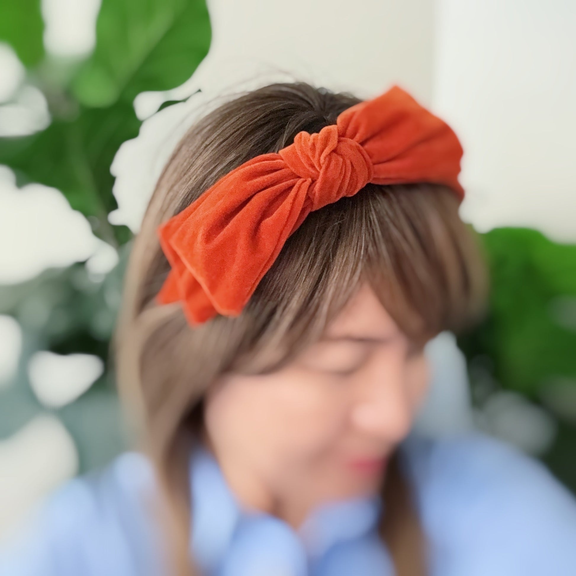 Structured Velvet Bow Headband LadyShow.Store
