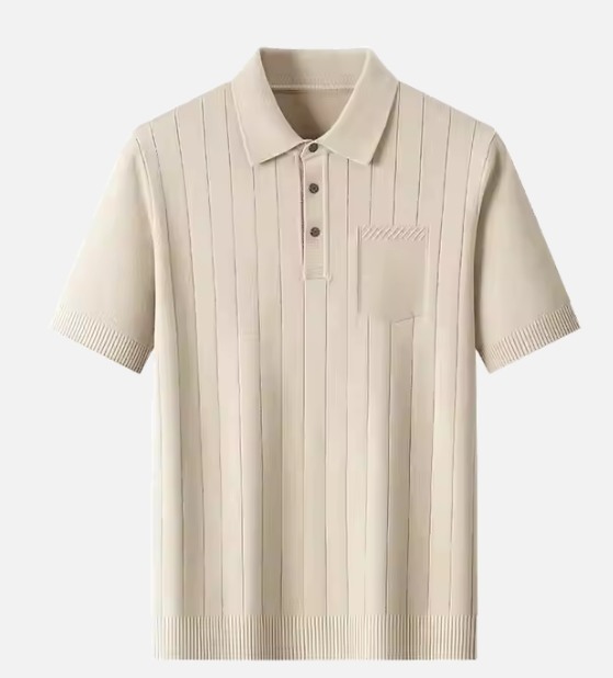 Men's Summer T-shirt Thin Lapel Short Sleeve Pi-Mart