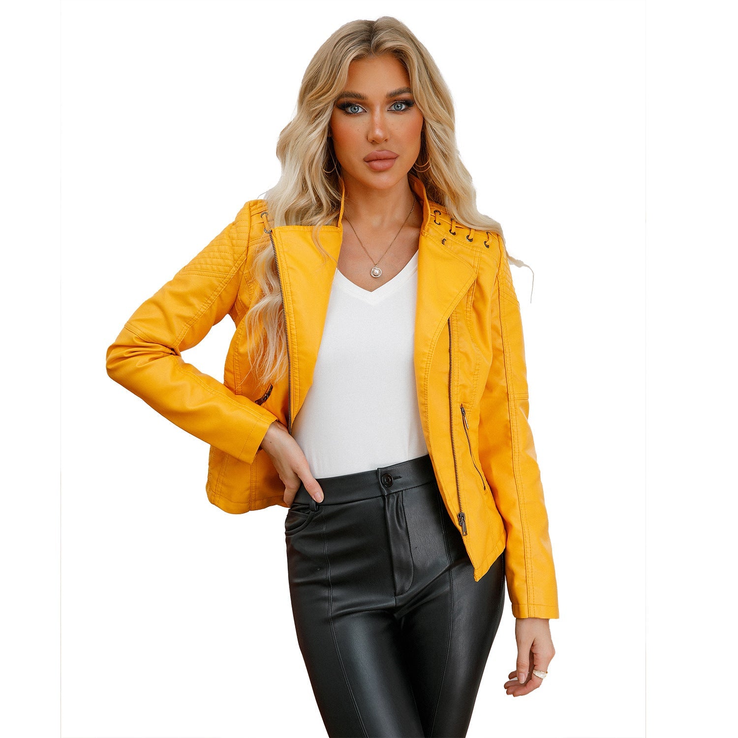 Slim Fit Thin Leather Coat Women's Motorcycle Clothing Best YouTube Store