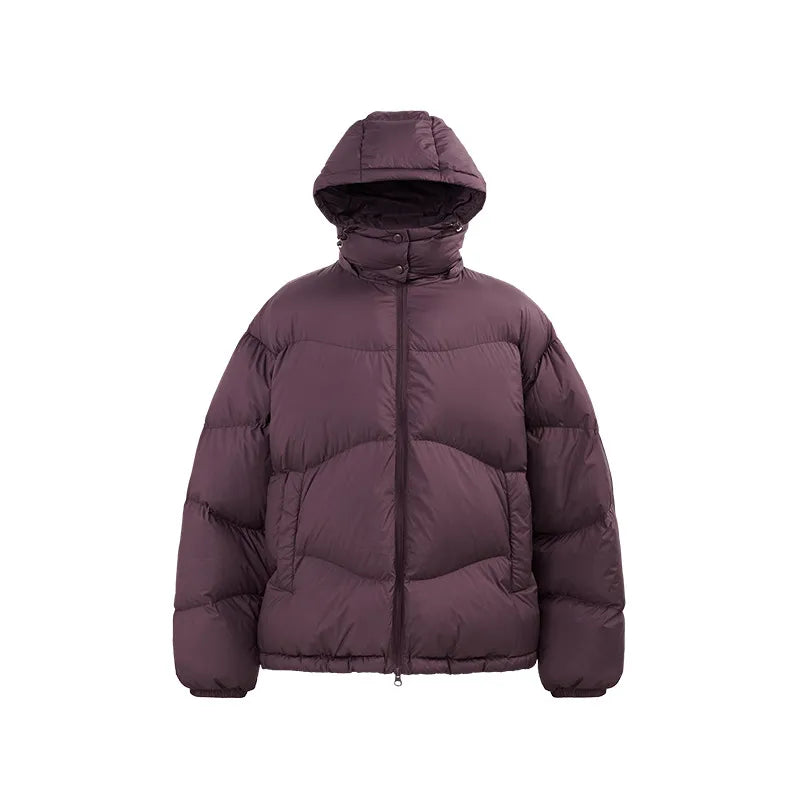 Thin And Portable Puff Down Jacket Solid Color Hooded Pi-Mart