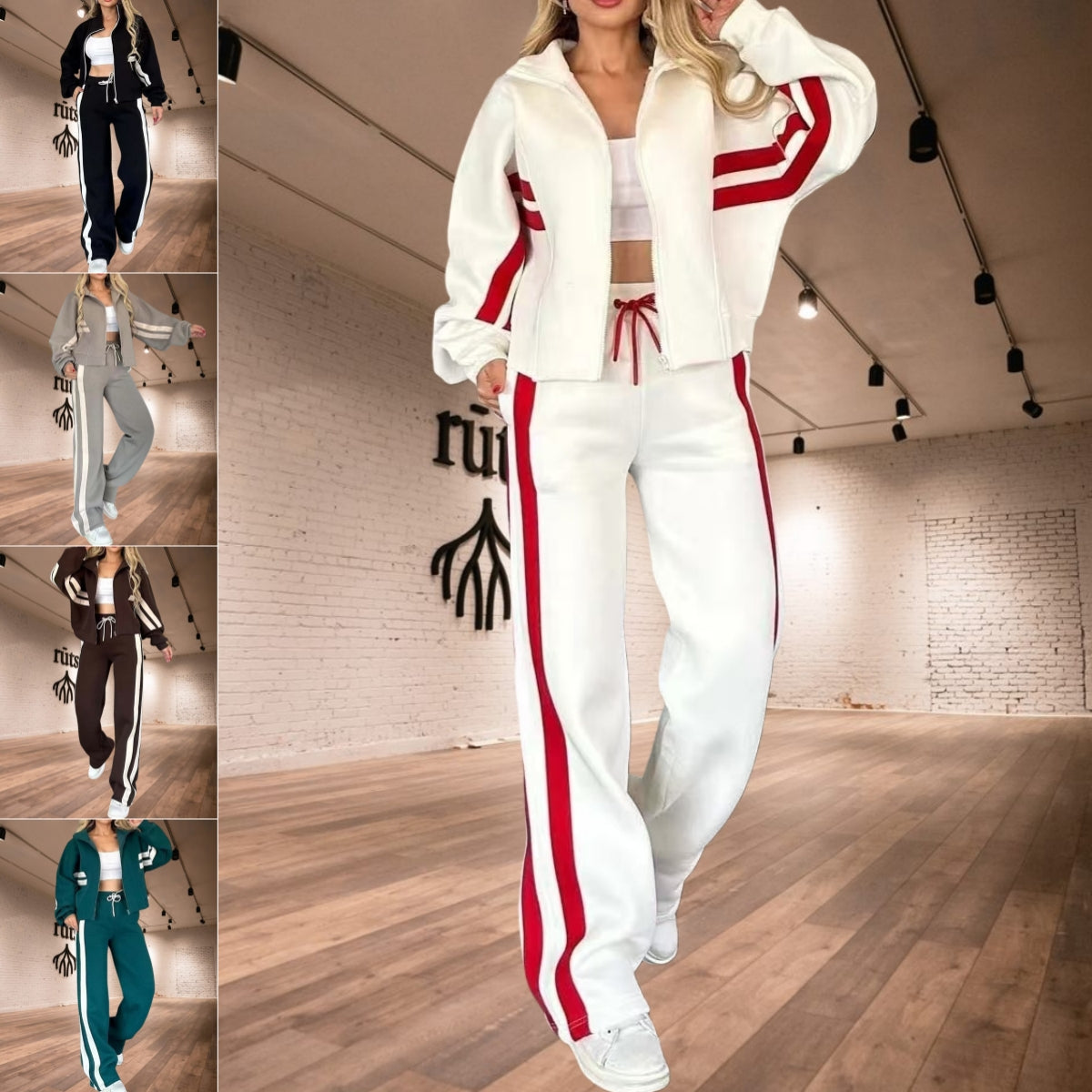 Fashion Two-piece Women's White Sports Suit Loose Sports Shirt Casual Pants Sets Sportswear Women Clothes Tracksuit Women Outfits NorixaFashion.com