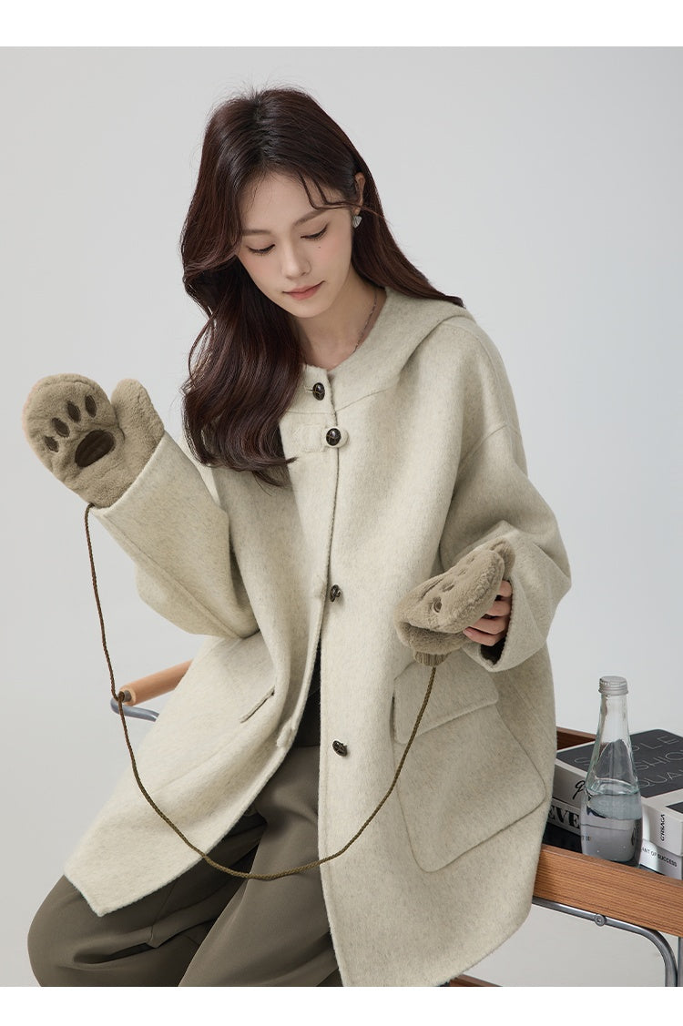 High-grade Short Hooded Woolen Coat Best YouTube Store