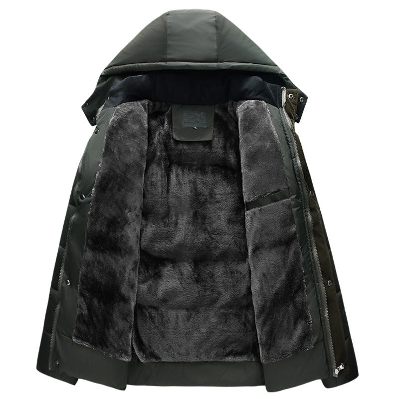 Men's Winter Wool Hooded Jacket with Fleece Lining Pi-Mart