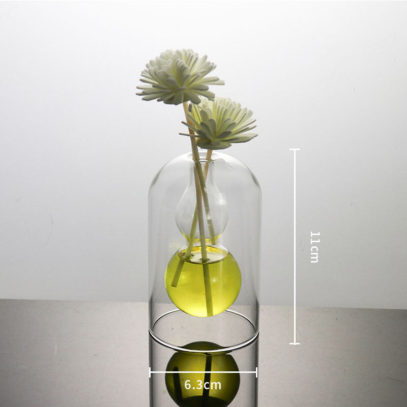 Vases Glass Vase Home Decor Room Decor Modern Wedding Decoration Hydroponic Flower Pot Double Glass Container Crafts Ornament PearlNestDecor.com