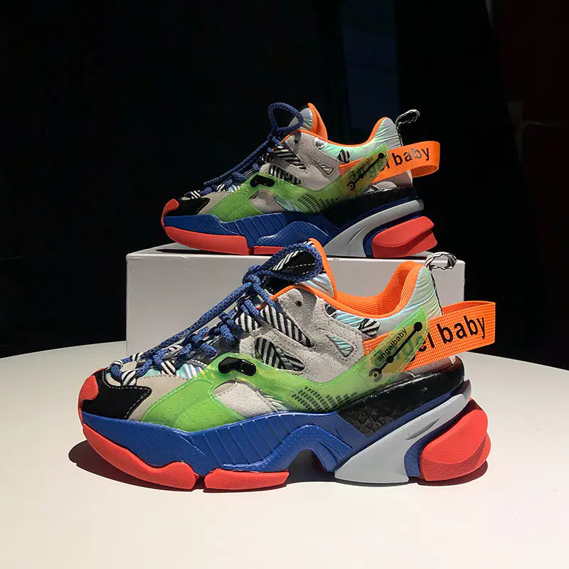 Trendy Color Block Platform Sneakers for Women