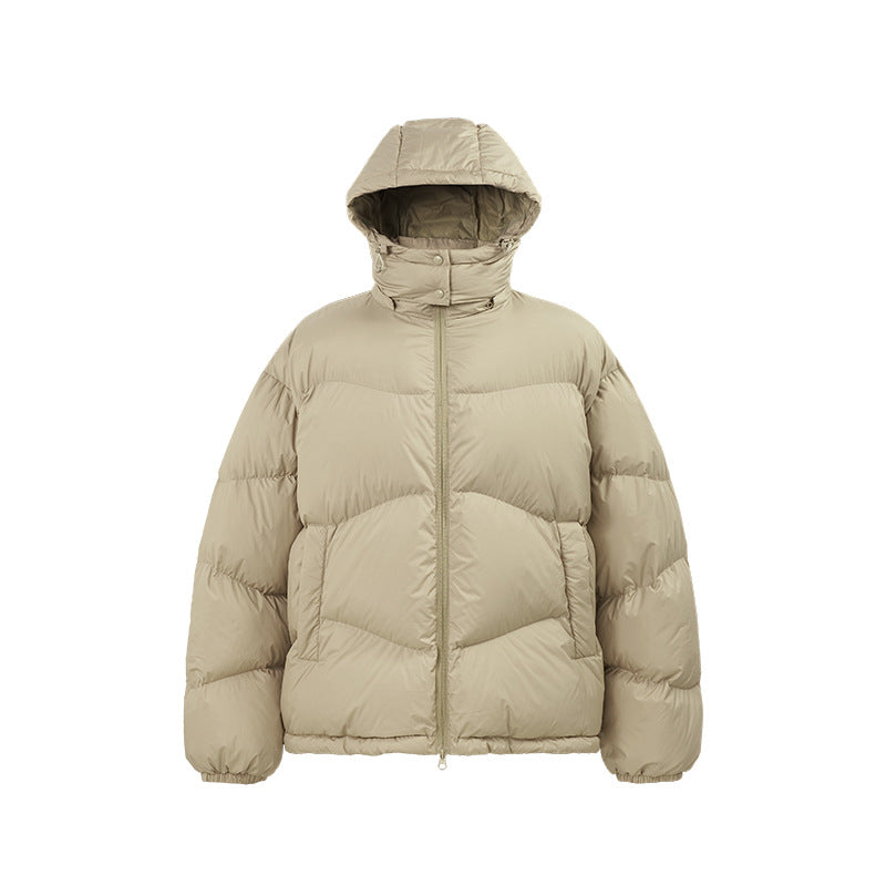 Thin And Portable Puff Down Jacket Solid Color Hooded Pi-Mart