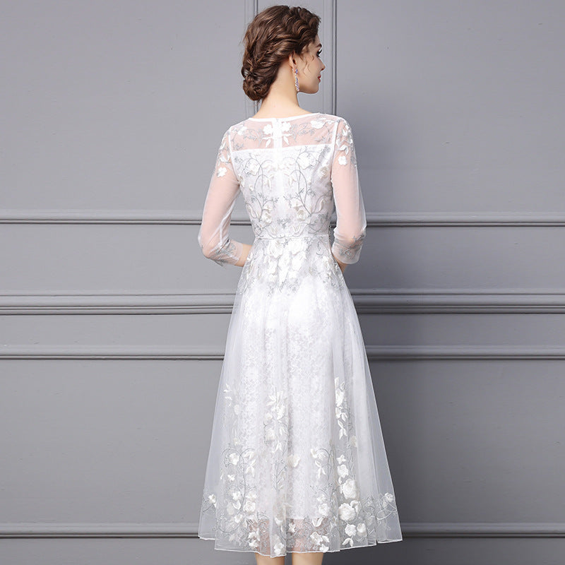 Women's Embroidered Beaded Long Dress LadyShow.Store