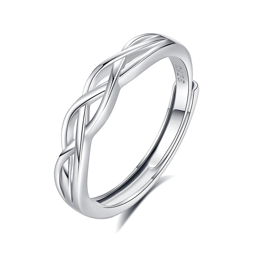 S925 Silver Adjustable Ring For Couples LadyShow.Store