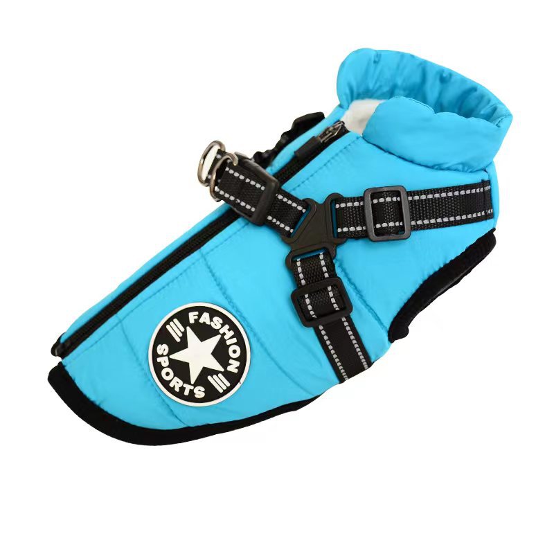 Waterproof Dog Clothes Winter Dog Coat With Harness Warm Pet Clothing Big Dog Jacket Chihuahua Labrador Coat Costume Best YouTube Store