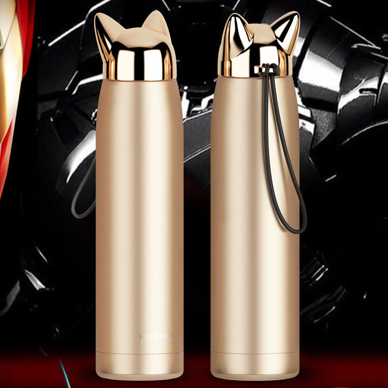 Cartoon Lightning Fox Insulated Water Bottle LadyShow.Store