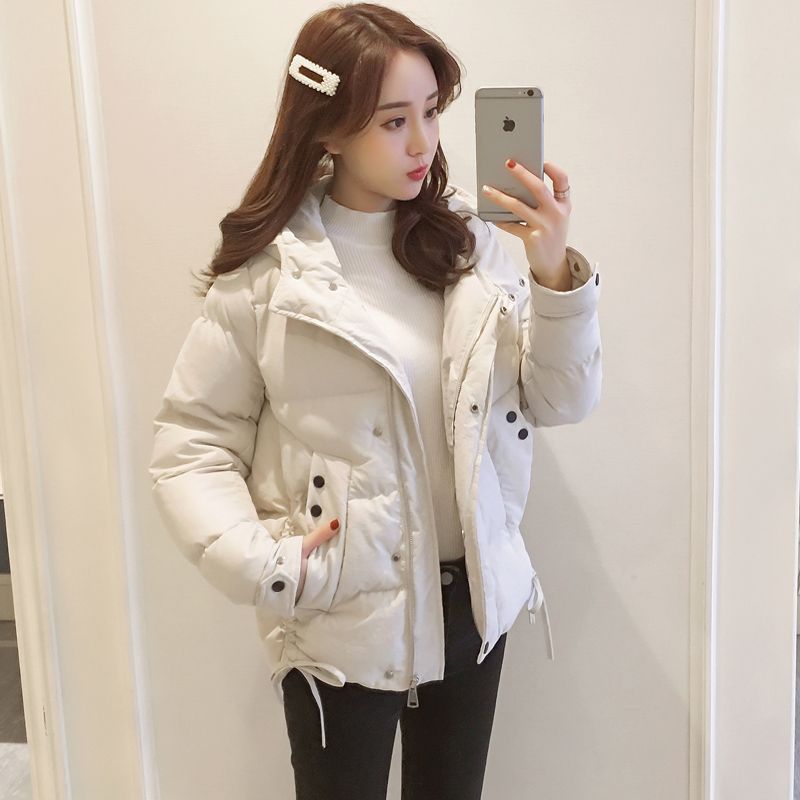 Long Sleeve Mid-Length Pocket Zip Cotton Jacket Pi-Mart