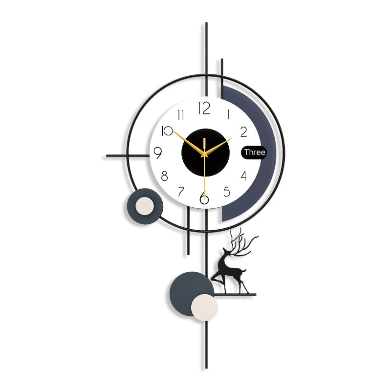 Modern Deer Wall Clock Nordic Geometric Living Room Decor PearlNestDecor.com