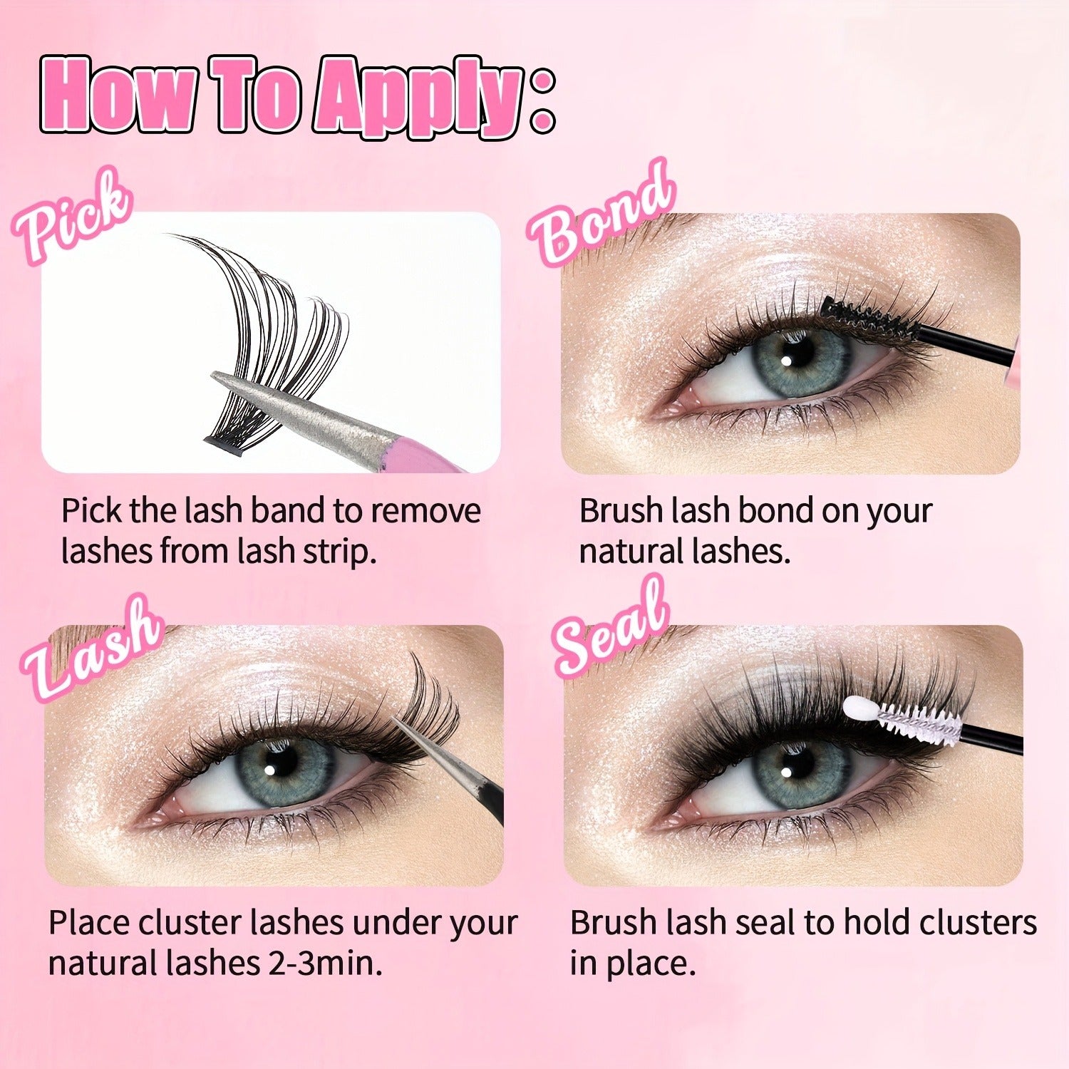 12 Rows Of 150 Segmented Lashes In Clusters LadyShow.Store