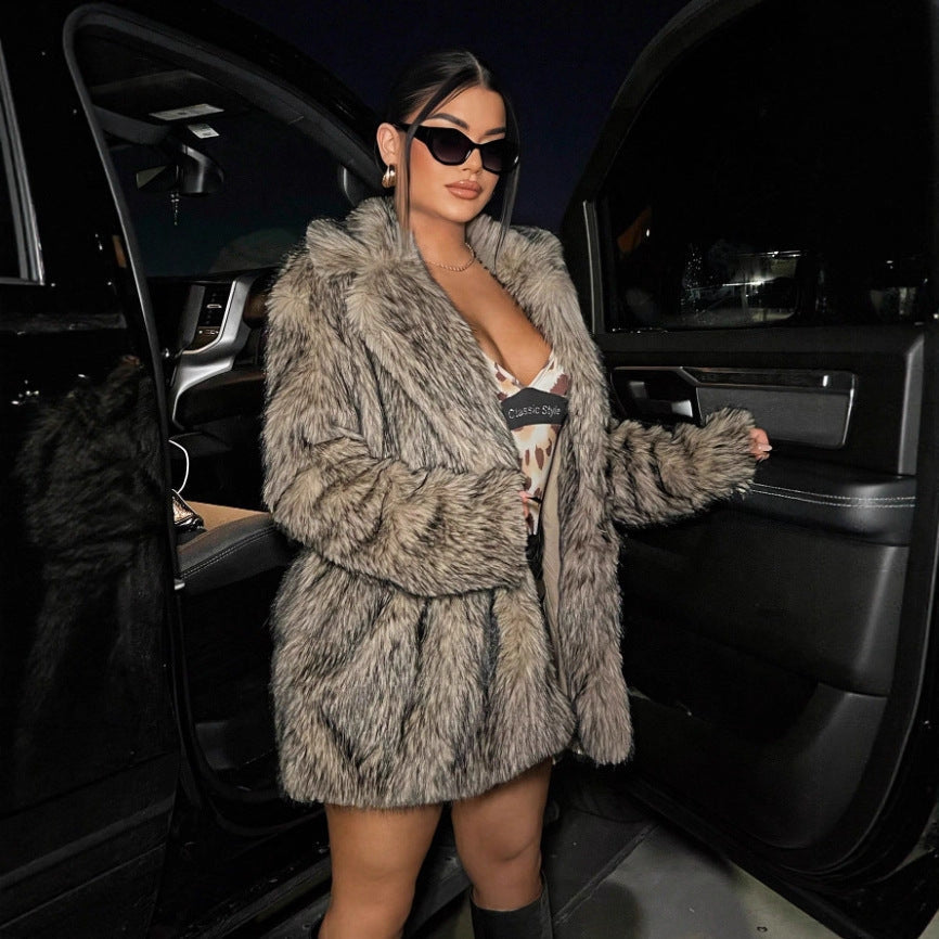 Leisure Warm Fashion Women's Fur Coat NorixaFashion.com
