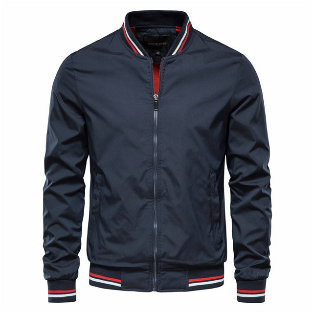 Men's Striped Zip-up Jacket With Pockets Fashion Casual Outerwear Sports Baseball Clothing Spring And Fall LadyShow.Store