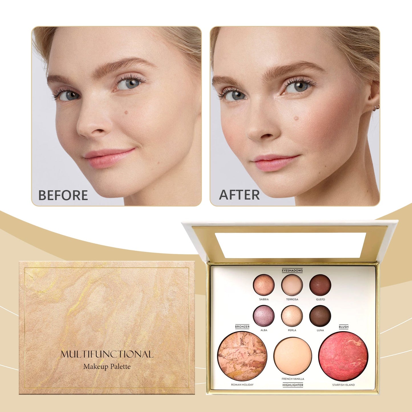 Gilded All-in-One Makeup Palette 1pc Tri Light Beauty