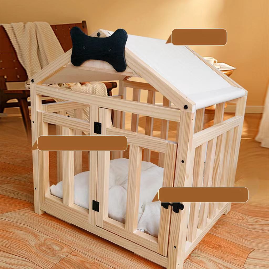 Indoor Solid Wood Doghouse Removable And Washable Pets Fashion