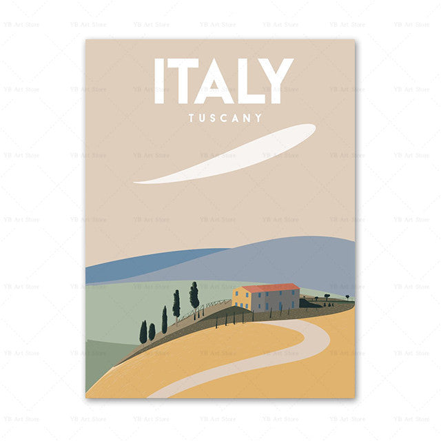 Travel City Canvas Painting PearlNestDecor.com