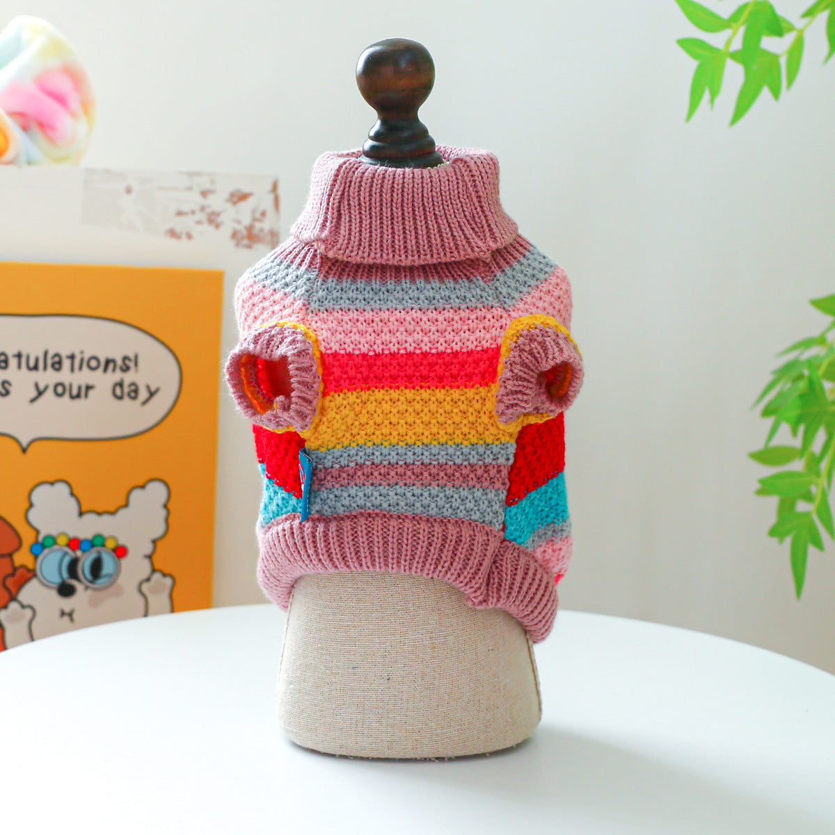 Pet Ring Comfortable Color Stripes Colorful Sweater Pets Fashion