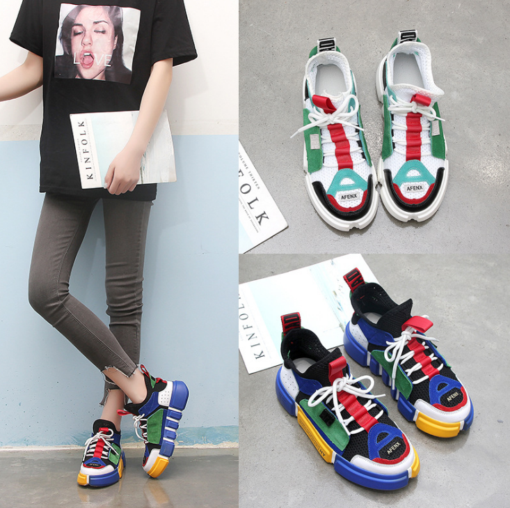Breathable Mesh Ulzzang Dad Sneakers (Flat Shoes) LadyShow.Store